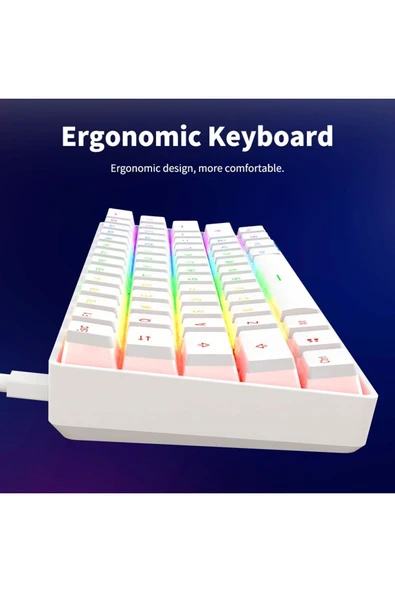 Ajazz %60 Kablosuz Mekanik Oyuncu Klavyesi-brown Switch-pudding Keycap - 4