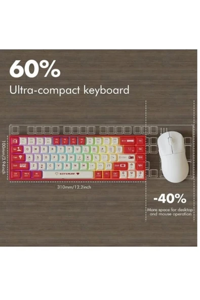 Sarftech AK680 Kablolu Red Switch Mekanik Klavye-Rainbow Aydınlatma Hot-Swap - 2