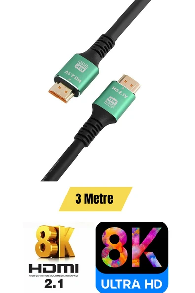 Sarftech Ultra HDTV 8K Yüksek Hızlı 3 Metre HDMI kablosu 8K 60Hz, 4K 120Hz, 7680P HDR 2.1V 48GBS ürün görseli 1