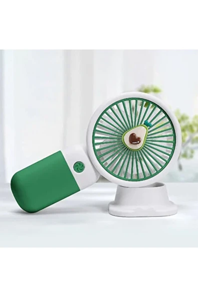 Sarftech Avakado Tasarımlı Yeşil El ve Masaüstü Ergonomik Kablosuz Vantilatör Wireless - 2