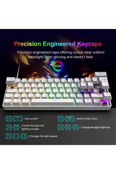 Sarftech T60 Siyah Rgb Uygulamalı Kırmızı Red Switch Gaming Klavye Rgb Kablolu Gaming Oyuncu Klavyesi - 4