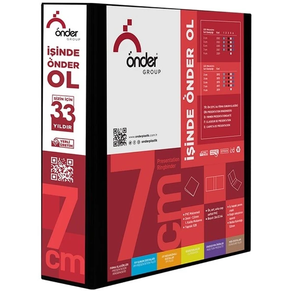 Önder A3 Firma Klasörü 7 Cm 4 Halkalı Siyah