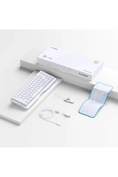Sarftech K68se %65 Sade Tasarım Usb Beyaz Mekanik Red Switch Gaming Oyuncu Klavyesi Aparat Hediyeli - 3