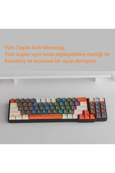 Leaven K780 Kompakt Mekanik Oyuncu Klavyesi-Hot swap-78 Tuş-Switch Hediyeli - 5