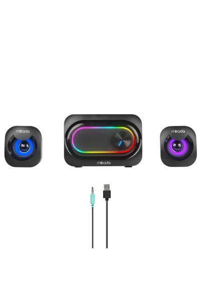 Mikado MD-511 5W+3W×2 USB RGB Ledli 2.1 Gaming Speaker Bilgisayar Hoparlör - 2