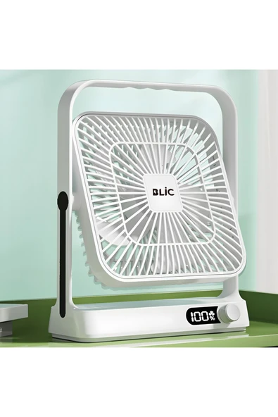Sarftech Ayarlanabilir Soğutma Derecesi Ayaklı Süper Sessiz Ergonomik Tasarım Göstergeli Sarjlı Masaüstü Fan - 4