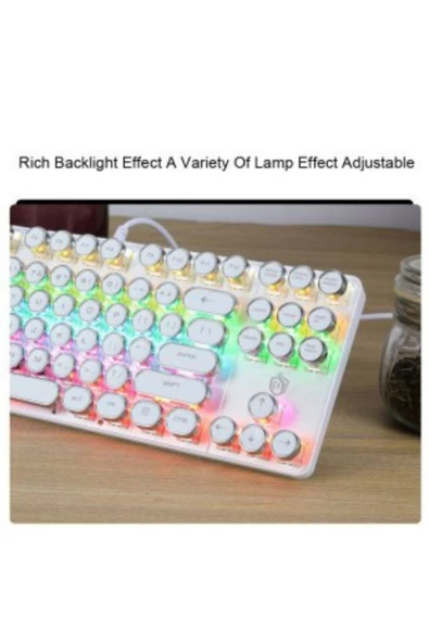 Sarftech Leaven Beyaz Daktilo Tarzı K550 Kırmızı Red Switch Rgb Mekanik Klavye -su Geçirmez - 3