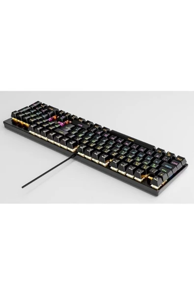 Sarftech Siyah K50 Full RGB Kırmızı Red Switch Q Gaming Tam Mekanik Kablolu Oyuncu Klavyesi - 4