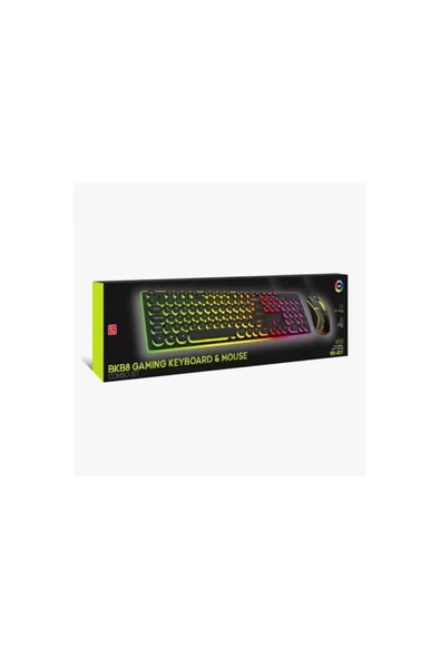 Blic BKB-8 Rainbow Aydınlatmalı Daktilo Klavye Mouse Set 105 Tuşlu Led Işıklı Usb Kablolu - 4