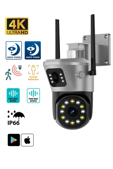 Sarftech 2 2 Mp Hd 4k Ip Kamera Wifi Özellikli Hareket Takipli Gece Sensörlü Güvenlik Kamerası Blm-48