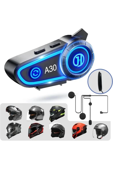 Sarftech A30 2X Eşleşmeli Intercom Motor Kurye Kask Bluetooth Kulaklık