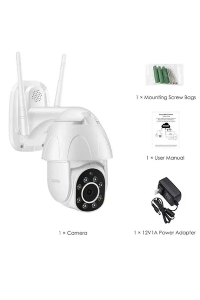 Sarftech 360° Wifi IP Güvenlik Kamera Gece Görüş Sensörlü Hareket Duyarlı 1080P 4K Dış Ortam IP Kamera BLM-04 - Resim 2