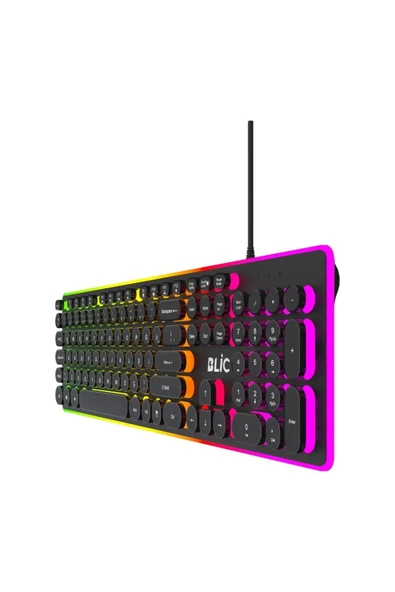 Sarftech Daktilo Model Zarif Tasarım Gaming Klavye Reinbow Işıklı Daktilo Kablolu Q Klavye Bkb10 - 2