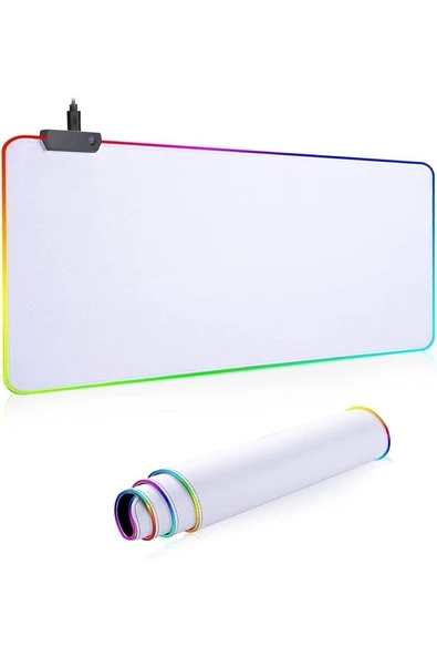 Sarftech Rgb Beyaz Speed Yüzey Mouse Pad 90x40 Cm 13 Farklı Renk Modu Su Geçirmez Oyuncu Gaming Xl Mousepad - 2