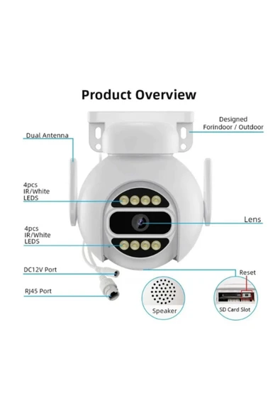 Sarftech HD 4MP 3.0X IP66 IP Kamera Wifi Özellikli Hareket Takipli ve Gece Görüşlü Kamera Blm-38 - 2