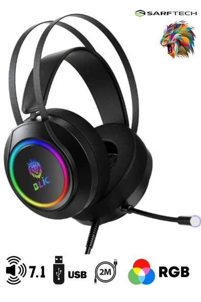 Blic Bgh3 Usb 7.1 Rgb Led Işıklı Gaming Oyuncu Mikrofonlu Kulaklık