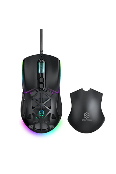 Sarftech Rgb 7 Tuşlu 12.800dpi Makrolu Yazılım App Destekli Değiştirilebilir Başlıklı Gaming Oyuncu Mouse - 2