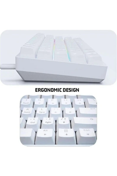 Sarftech K620 Rgb 61 Tuş Kırmızı Switch Type-c Kablolu Mekanik Klavye-hot Swap - 6