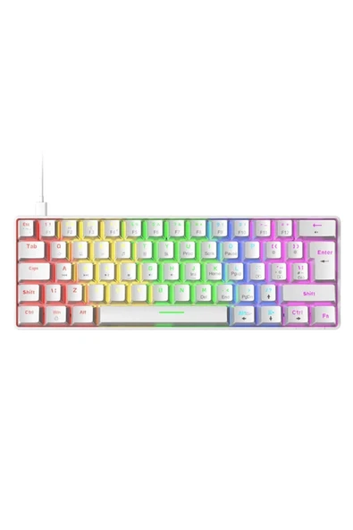 Sarftech %60 Rgb Türkçe Q Beyaz App Uygulamalı Red Switch Kablolu Gaming Klavye Oyuncu Klavyesi - Resim 2