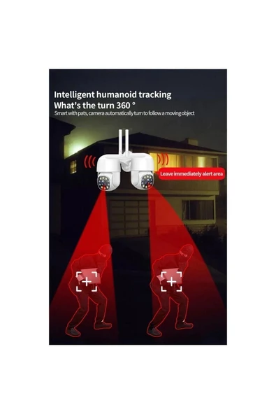 Sarftech 360 Derece Yönlendirilebilir Wifi Ip Su Geçirmez Iç Dış Mekan Kamera 32 Ledli 1080p Hd - Resim 5