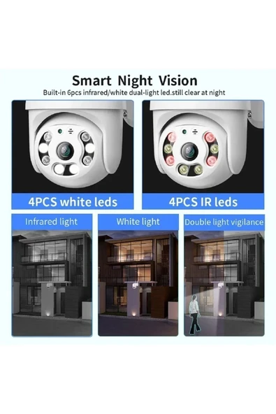 Sarftech Wi-fi Ptz Iç Ve Dış Mekan 360 Derece Çift Antenli 1080p Speed Dome Tipi Ip Akıllı Güvenlik Kamerası - Resim 4