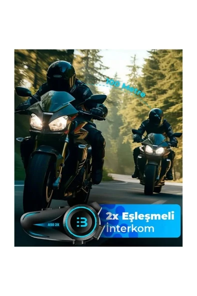 Sarftech 2X Bağlantılı Telsizli Bluetooth 5.3 Motosiklet Kask Kulaklık Intercom Işıklı Motorsiklet Interkom - 5
