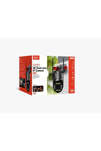 Sarftech 2 2mp 4k Full Hd Ip Kamera Wifi Özellikli Hareket Takipli Gece Sensörlü Sirenli Kamera Blm-49 - 4