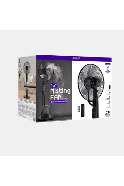 Sarftech 16'' Buharlı Vantilatör Kumandalı 75W Nemlendiricili Fan Zaman Ayarlı Ultra Sessiz Vantilatör - 5