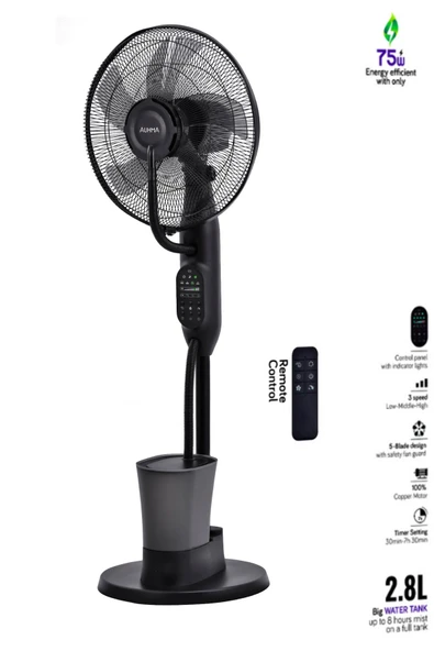 Sarftech 16'' Buharlı Vantilatör Kumandalı 75W Nemlendiricili Fan Zaman Ayarlı Ultra Sessiz Vantilatör