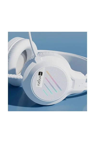 Sarftech YR-100 Rgb Aydınlatmalı Mikrofonlu Gaming Oyuncu Kulaklığı - 3.5mm Jack + USB - Beyaz - 3