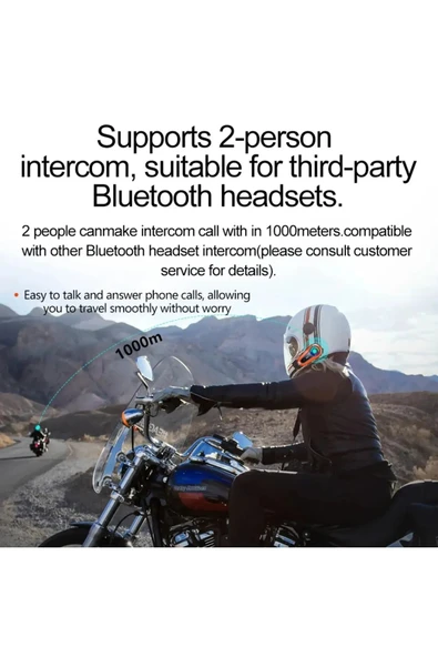 Sarftech 2X Bağlantılı Telsizli Bluetooth 5.3 Motosiklet Kask Kulaklık Intercom Motorsiklet Interkom C60-2X - 3