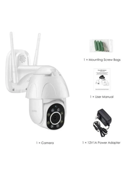 Sarftech 360° Wifi IP Güvenlik Kamera Gece Görüş Sensörlü Hareket Duyarlı 1080P 4K Dış Ortam IP Kamera BLM-05 - 2