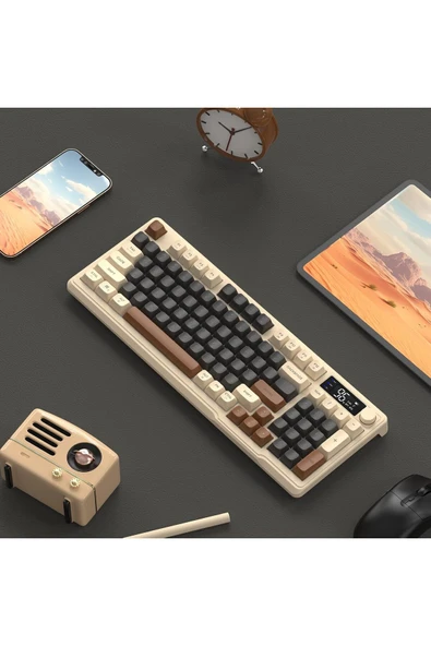 Sarftech Freewolf M96 2.4g Bt5.0 Çift Bağlantılı Tft Led Ekranlı Reinbow Gaming Oyuncu Klavye - 2