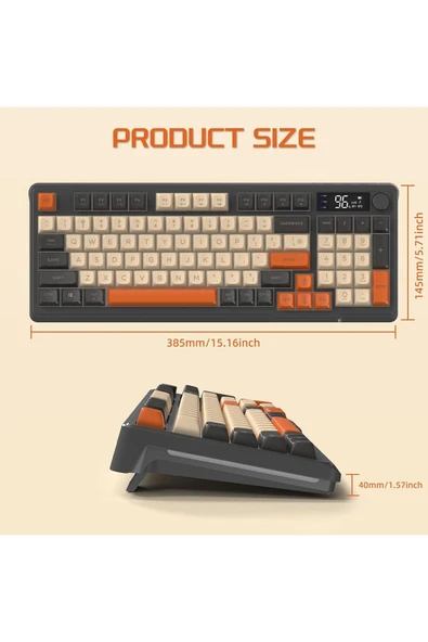 Sarftech Freewolf M96 2.4g Bt5.0 Çift Bağlantılı Tft Led Ekranlı Reinbow Gaming Oyuncu Klavye - 8