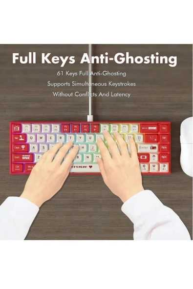 Sarftech AK680 Kablolu Red Switch Mekanik Klavye-Rainbow Aydınlatma Hot-Swap - 6