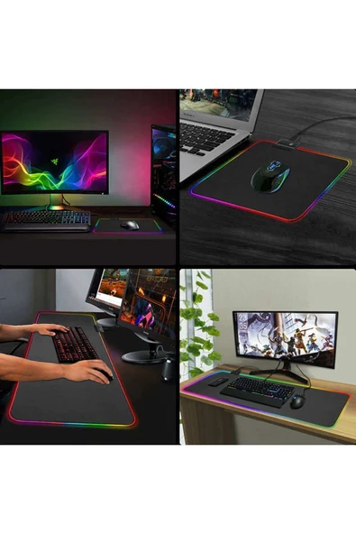 DLIC Rgb Mause Pad Led Işıklı 80x30 Rbg Mause Pad Gamıng Mause Pad - 8