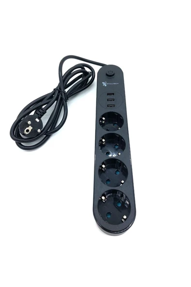 VİGES Fulltech Ftr-01 2500 W Uzatma 3 Usb Termal Akım Korumalı 10a Çıkış 2mt Kablo Anahtarlı - 3