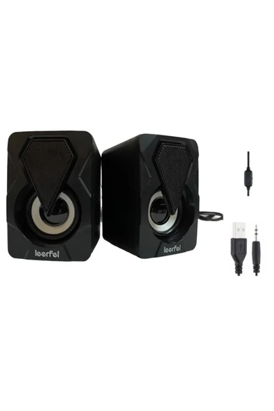 Sarftech Bilgisayar Hoparlörü RGB Led Işıklı Gaming Oyuncu Hoparlörü 3.5mm Jack Usb Speaker 1+1 Ses Sistemi - 5