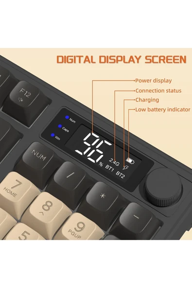 Sarftech Freewolf M96 2.4g Bt5.0 Çift Bağlantılı Tft Led Ekranlı Reinbow Gaming Oyuncu Klavye - 3
