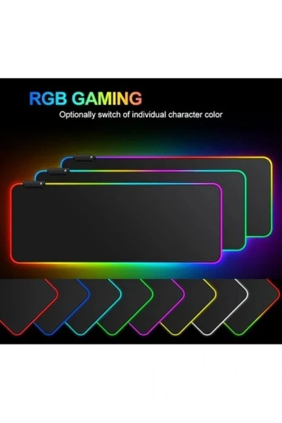 Sarftech 70x30 Rgb Mouse Pad Led Işıklı Speed Yüzey Su Geçirmez Gamepad Baskısız Siyah Renk Gaming Mousepad - 4