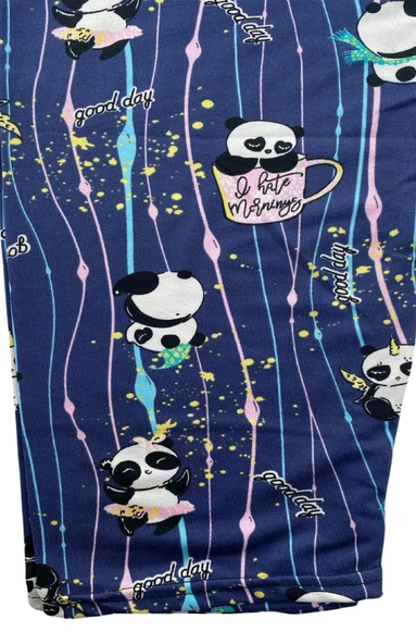 Kadın Panda Desenli Good Day Yazılı Pijama Altı Milan -3010 - 2