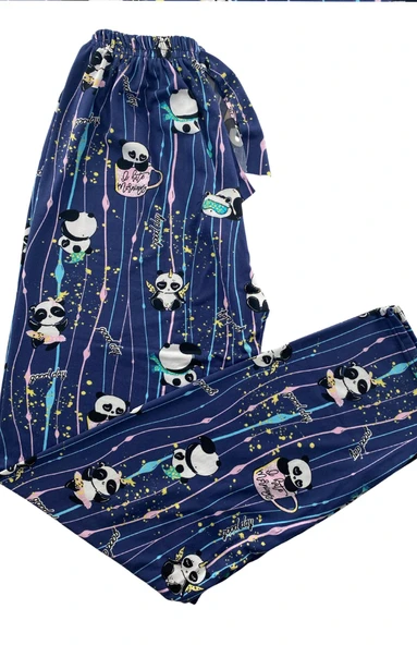 Kadın Panda Desenli Good Day Yazılı Pijama Altı Milan -3010 - 3