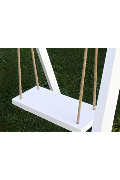 Antalya Kent ekipmanları Ahşap Beyaz Salıncak Oturağı Sepeti - 2