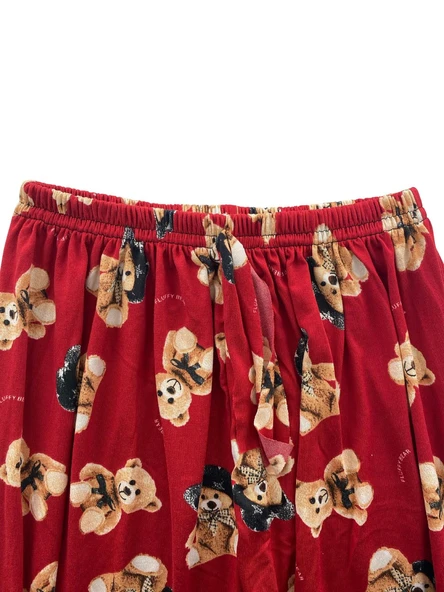 Kadın Ayıcık Desenli Pijama Altı Milan -003 - 3
