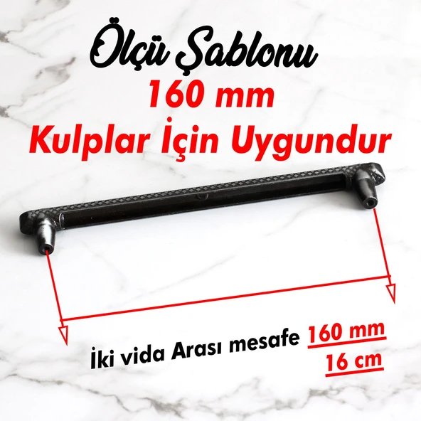 Metal 16 cm Mobilya Mutfak Çekmece Dolap Kulpu Kulbu Kulpları 160 mm Eskitme Antik Gümüş - 2