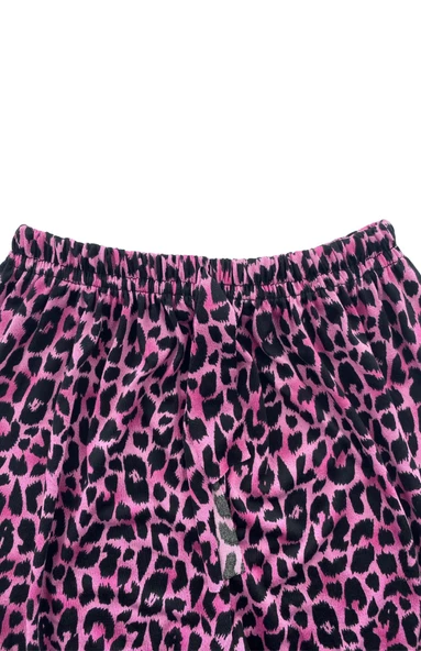 Kadın Siyah Leopar Desenli Pijama Altı Milan -3010 - 2