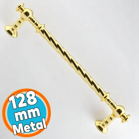 Metal Kulp Mobilya Mutfak Dolabı Çekmece Dolap Kulpu Kulbu Altın Gold (128 MM-12.8 CM) ürün görseli