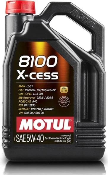 Motul 8100 X-Clean 5W-40 5 Lt Motor Yağı