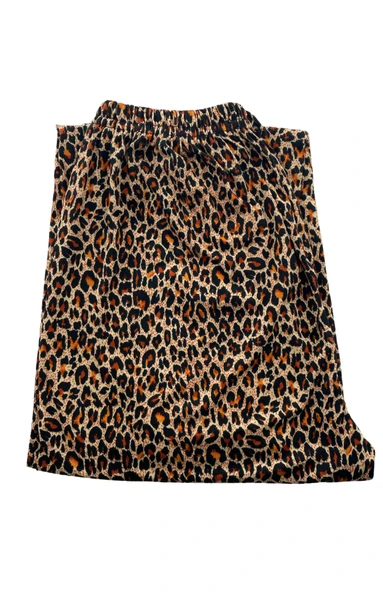 Kadın Bej Leopar Desenli Pijama Altı Milan -3010