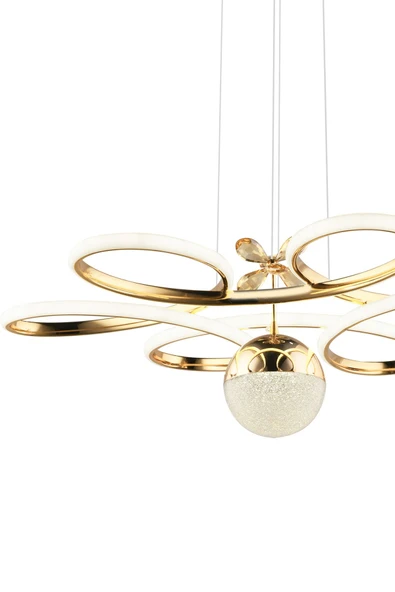 Dekorluna Rose Gold Kaplama Modern Sarkıt Beyaz Işık Led Avize Salon Mutfak Oda Hol Ledli Avize - Resim 4